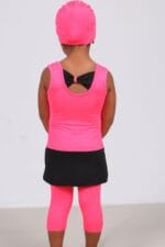1705-1 Çocuk Mayo Takımı-Fosforlu Pembe-Siyah - Large Moda - Görsel 4