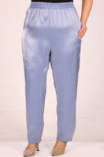 F-49002 Büyük Beden Beli Lastikli Dar Paça Star Pantolon-İndigo - Large Moda - Görsel 2