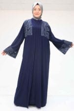 57203 Büyük Beden Sandy-Pul Payet Yelek-Elbise - Lacivert - Large Moda - Görsel 4