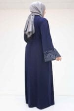 57203 Büyük Beden Sandy-Pul Payet Yelek-Elbise - Lacivert - Large Moda - Görsel 6