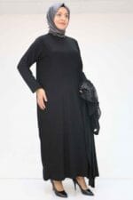 57203 Büyük Beden Sandy-Pul Payet Yelek-Elbise - Siyah - Large Moda - Görsel 7