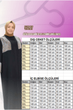 Büyük Beden Garni Detaylı Etamin Elbiseli Abaya - Siyah - 57207 - Görsel 3