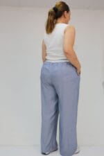 Büyük Beden Kemeri Ribana Detaylı Xons Kot Pantolon - Lacivert - 59007 - Görsel 5