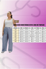 Büyük Beden Kemeri Ribana Detaylı Xons Kot Pantolon - Lacivert - 59007 - Görsel 3