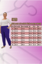 Büyük Beden Beli Lastikli Müslin Dar Paça Pantolon - Beyaz - 59020 - Görsel 3
