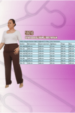 Büyük Beden Beli Düğmeli Krep Pantolon - Lacivert - 59016 - Görsel 3