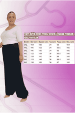 59011 Büyük Beden Pervaz Kemerli Yandan Fermuarlı Krep Pantolon - İndigo - Large Moda - Görsel 3