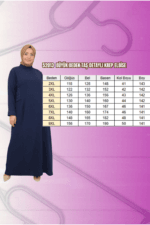 Büyük Beden Taş Detaylı Krep Elbise - Lacivert - 52013 - Görsel 3