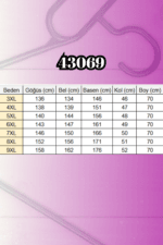 Büyük Beden Eteği Ribanalı Üç İplik Ceket - Lacivert - 43069 - Görsel 3