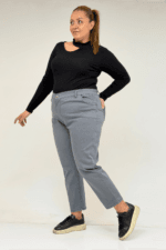 9125-6 Büyük Beden Boy Friend Kot Pantolon -Gri - Large Moda - Görsel 2