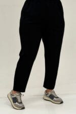 47088 Büyük Beden Omzu Taş Detaylı Pantolonlu Takım - Siyah - Large Moda - Görsel 4