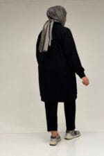 47088 Büyük Beden Omzu Taş Detaylı Pantolonlu Takım - Siyah - Large Moda - Görsel 5