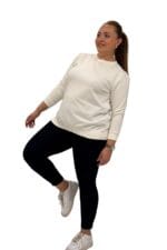 Büyük Beden Penye Tayt - Koyu Lacivert - 59501 - Görsel 4