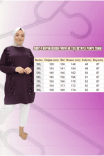 Büyük Beden Fırfır Ve Taş Detaylı Penye Tunik - Petrol - 58074 - Görsel 3
