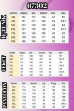 67302 Büyük Beden Üçlü Sandy - Şifon Pantolonlu Takım - Lacivert - Large Moda - Görsel 3