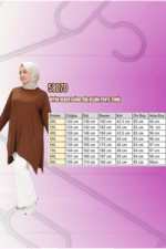 Büyük Beden Asimetrik Kesim Penye Tunik - Tütün - 58070 - Görsel 3