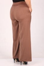 39037 Büyük Beden Aspen Beli Lastikli Pantolon - Vizon - Large Moda - Görsel 4