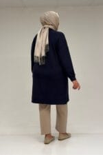 48089 Büyük Beden Beyoğlu Taşlı Modal Tunik - Lacivert - Large Moda - Görsel 5