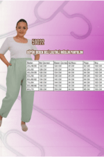 Büyük Beden Paçası Yarım Lastikli Müslin Pantolon - Siyah - 59022 - Görsel 3