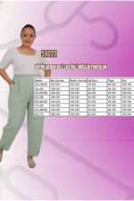Büyük Beden Paçası Yarım Lastikli Müslin Pantolon - Kahve - 59022 - Görsel 3
