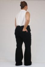 9137-21 Büyük Beden İspanyol Paça Kot Pantolon - Siyah - Large Moda - Görsel 5