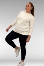 Büyük Beden Penye Tayt - Koyu Lacivert - 59501 - Görsel 9