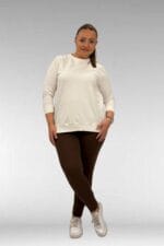 59501 Büyük Beden Penye Tayt - Kahve - Large Moda - Görsel 6