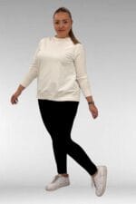 59501 Büyük Beden Penye Tayt - Siyah - Large Moda - Görsel 9