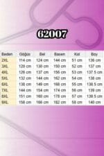 Büyük Beden Kolu Lastikli Elbise - Yaprak Desen Vizon - 62007 - Görsel 5