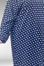 Büyük Beden Eteği Fırfırlı Mango Tunik - Lacivert Puantiyeli - 68040 - Görsel 2
