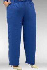 67047 Büyük Beden Yakada Ve Cepte Taş Detaylı Pantolonlu Takım - İndigo - Large Moda - Görsel 4