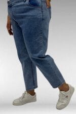 9125-8 Büyük Beden Boy Friend Kot Pantolon - Kar Yıkama Mavi - Large Moda - Görsel 2