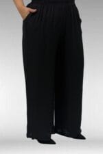 67049 Büyük Beden Yanı Yırtmaçlı Renk Kombinli Pant. Double Tensel Takım - Taba - Large Moda - Görsel 4