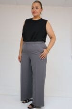 29019 Büyük Beden Beli Lastikli Bolpaça Pantolon - Antrasit - Large Moda - Görsel 2