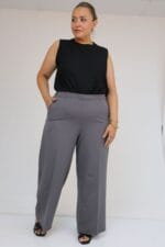 29019 Büyük Beden Beli Lastikli Bolpaça Pantolon - Antrasit - Large Moda - Görsel 5