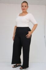 29019 Büyük Beden Beli Lastikli Bolpaça Pantolon - Siyah - Large Moda - Görsel 4