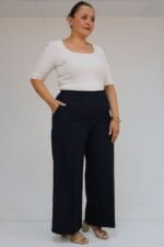29019 Büyük Beden Beli Lastikli Bolpaça Pantolon - Lacivert - Large Moda - Görsel 4