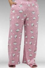 67802 Büyük Beden Yanı Yırtmaçlı Milan Pijama Takımı - Kedi Desenli - Large Moda - Görsel 4