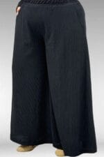 47073 Büyük Beden Bürümcük Pantolonlu Takım - Siyah - Large Moda - Görsel 5