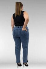 49023 Büyük Beden Beyoğlu Taş Detaylı Kot Pantolon - Kar Yıkama Lacivert - Large Moda - Görsel 6