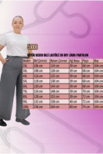 Büyük Beden Beli Lastikli Duble Paça Pantolon - Siyah - 59008 - Görsel 3