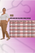 Büyük Beden Beli Lastikli Boru Paça Pantolon - Siyah - 29020 - Görsel 3