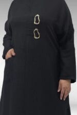 68043 Büyük Beden Toka Detaylı Double Tensel Tunik - Siyah - Large Moda - Görsel 2