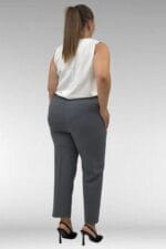29020 Büyük Beden Beli Lastikli Boru Paça Pantolon - Antrasit - Large Moda - Görsel 5