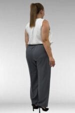 Büyük Beden Beli Düğmeli Double Pantolon - Antrasit - 29021 - Görsel 5