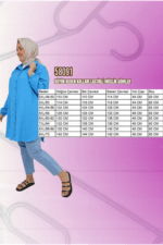 58091 Büyük Beden Kolları Lastikli Müslin Gömlek - Tarçın - Large Moda - Görsel 3