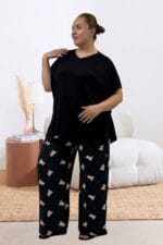 67808 Büyük Beden Kombinli Modal -Milan Pijama Takımı - Ayıcık Desenli - Large Moda - Görsel 3