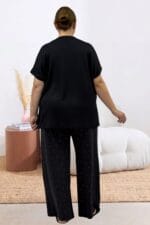 Büyük Beden Kombinli Modal -Milan Pijama Takımı - Kiraz Desenli - 67808 - Görsel 5