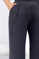 Büyük Beden Kombinli Modal -Milan Pijama Takımı - Kiraz Desenli - 67808 - Görsel 3