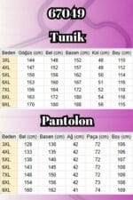 Büyük Beden Yanı Yırtmaçlı Renk Kombinli Pant. Double Tensel Takım - Taba - 67049 - Görsel 6